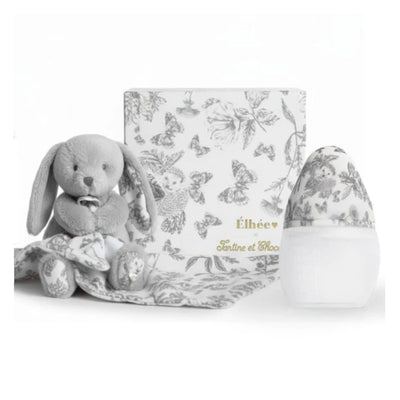 Baby Bottle + Lovey Gift Set | Tartine et Chocolat "Toile de Jouy" Grey