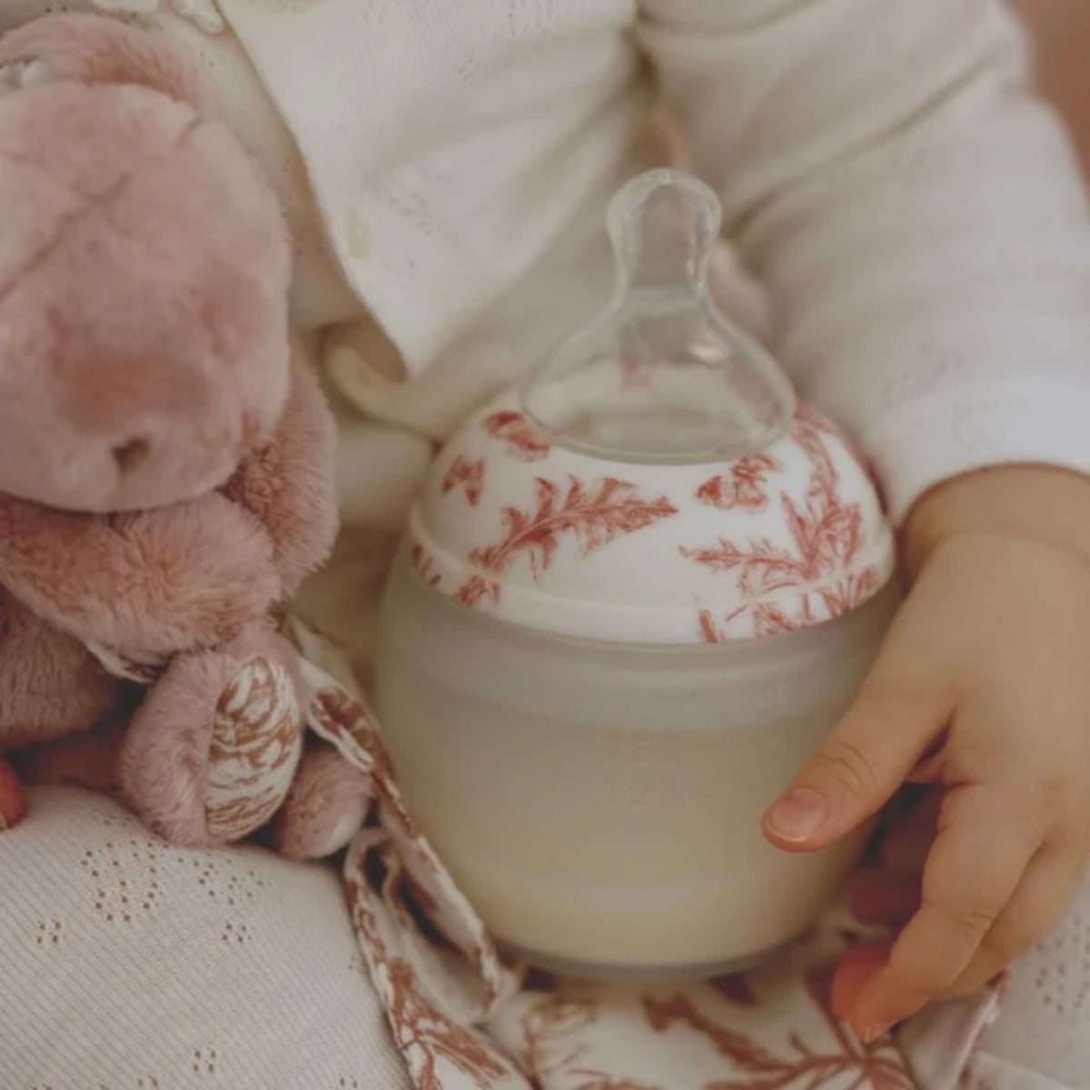 Baby Bottle + Lovey Gift Set | Tartine et Chocolat "Toile de Jouy" Terracotta