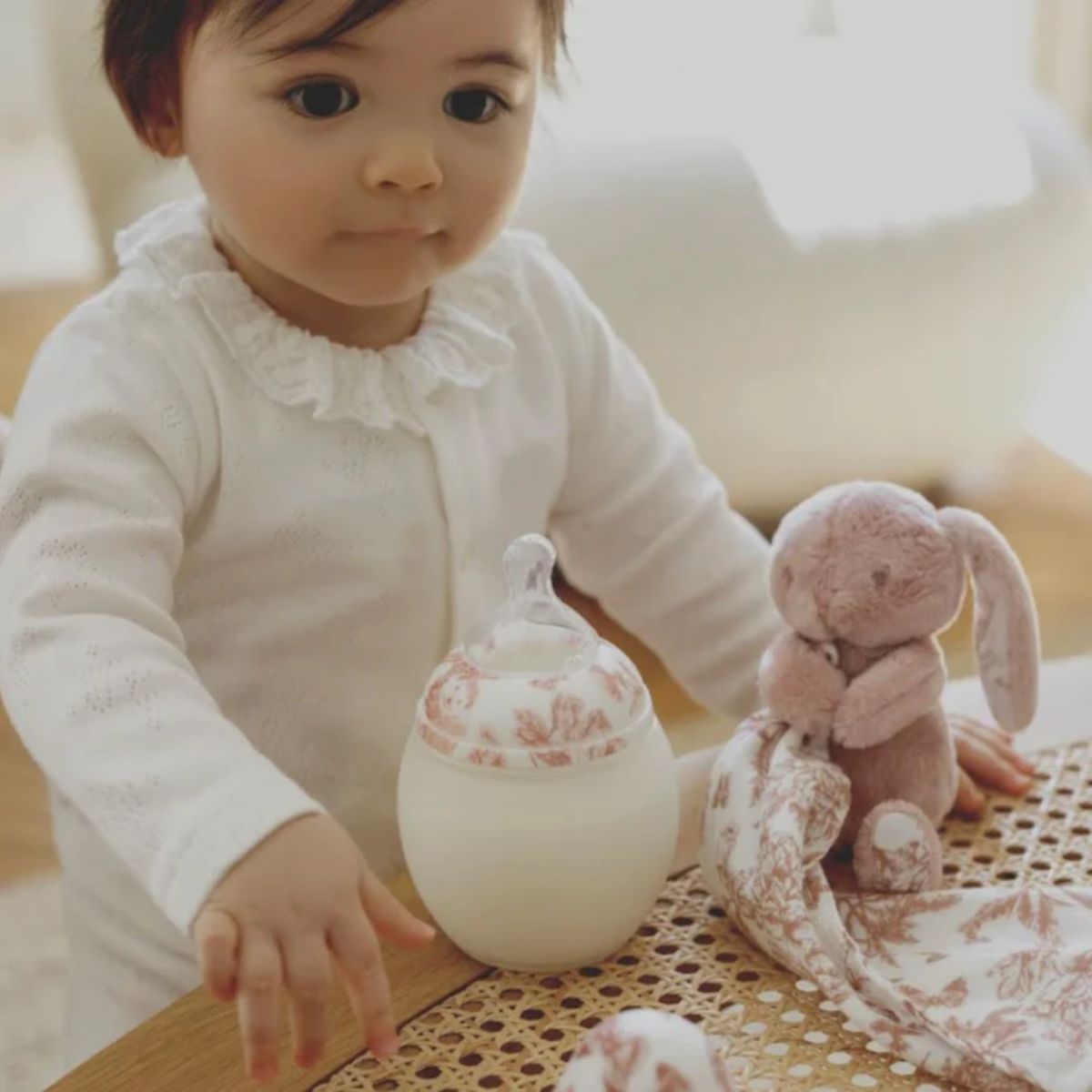 Baby Bottle + Lovey Gift Set | Tartine et Chocolat "Toile de Jouy" Terracotta
