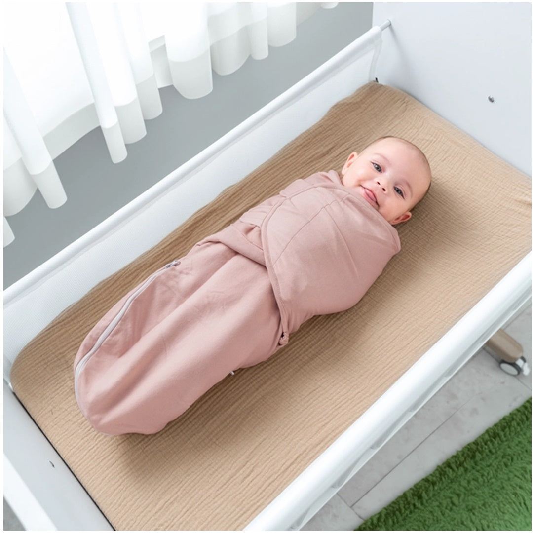 Baby Easy Swaddle Blankets w/ Zipper - 3 Pack By Comfy Cubs (Light Blush/Blush/Mauve)