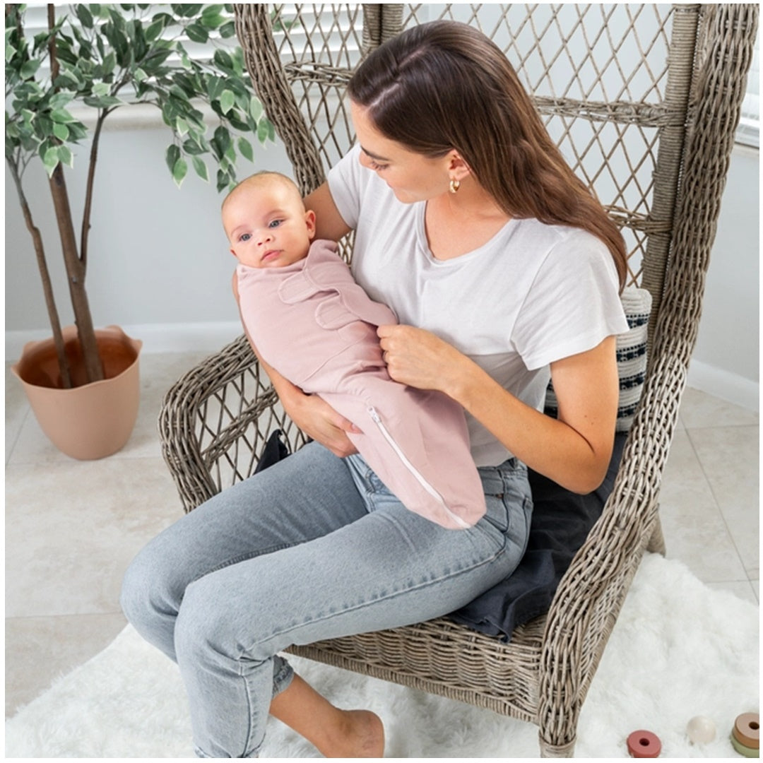 Baby Easy Swaddle Blankets w/ Zipper - 3 Pack By Comfy Cubs (Light Blush/Blush/Mauve) on Luna Baby Store Miami