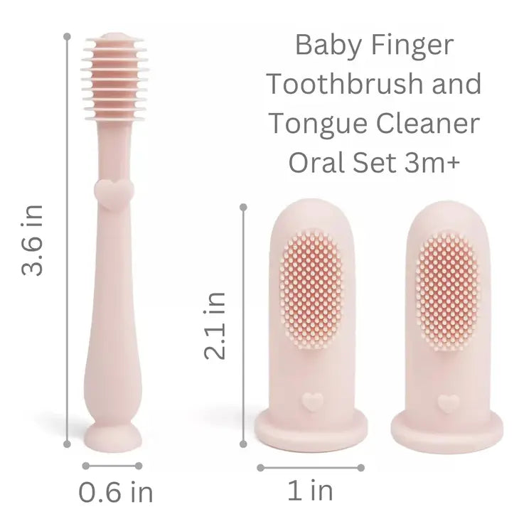 Baby Finger Toothbrush & Tongue Cleaner Oral Set 3m+ Blush