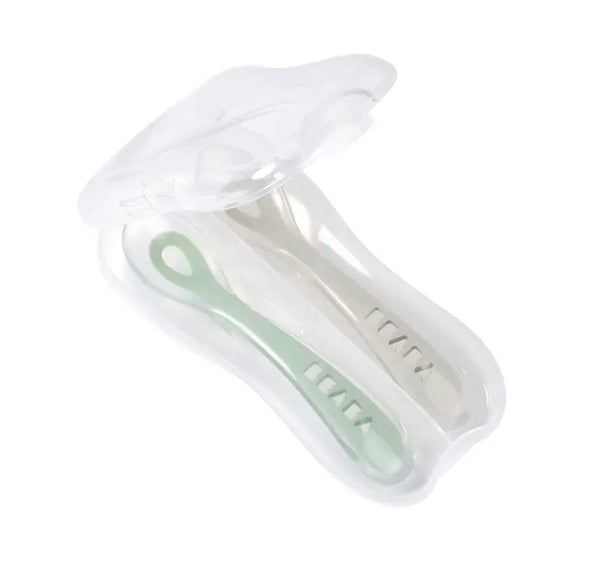 Beaba Baby First Foods - Travel Set of 2 - Cloud/Sage