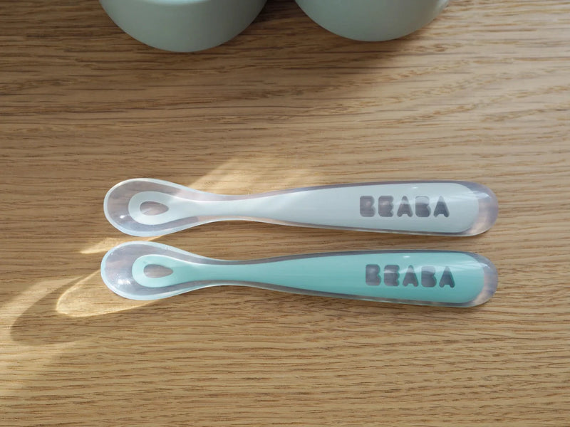 Beaba Baby First Foods - Travel Set of 2 - Cloud/Sage