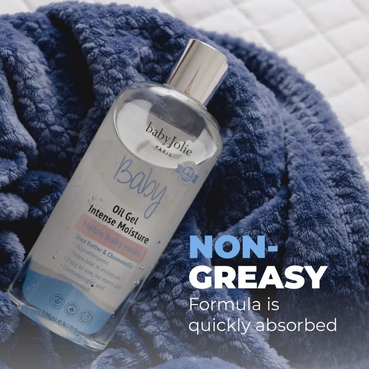 Baby Jolie Baby Oil Gel Intensive Moisture 8Oz - Gentle Everyday Skin Care