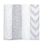 Comfy Cubs Baby Muslin Swaddle Blankets 4 Pack Grey - Luna Baby Store Miami