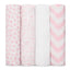 Comfy Cubs Baby Muslin Swaddle Blankets 4 Pack Pink - Luna Baby Store Miami