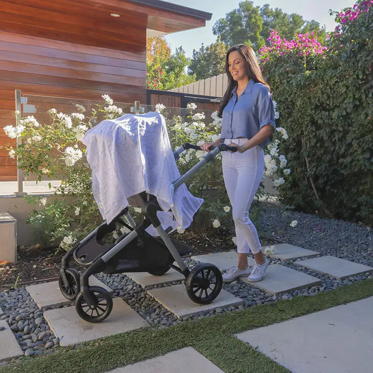 Comfy Cubs Baby Muslin Swaddle Blankets 4 Pack Blue - Luna Baby Store Miami