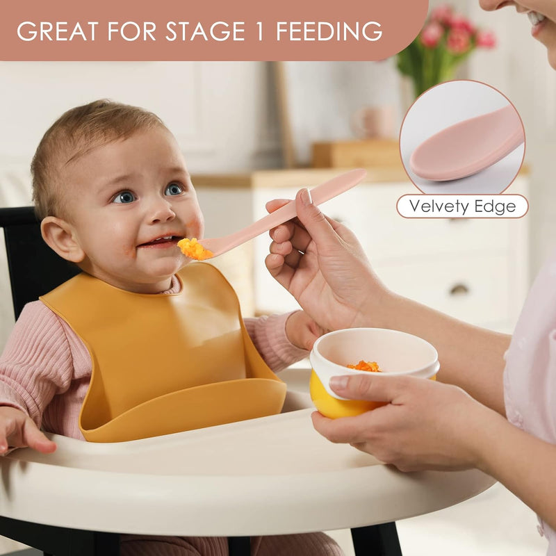 Baby Silicone Feeding Spoons 6 Pack - Pastel