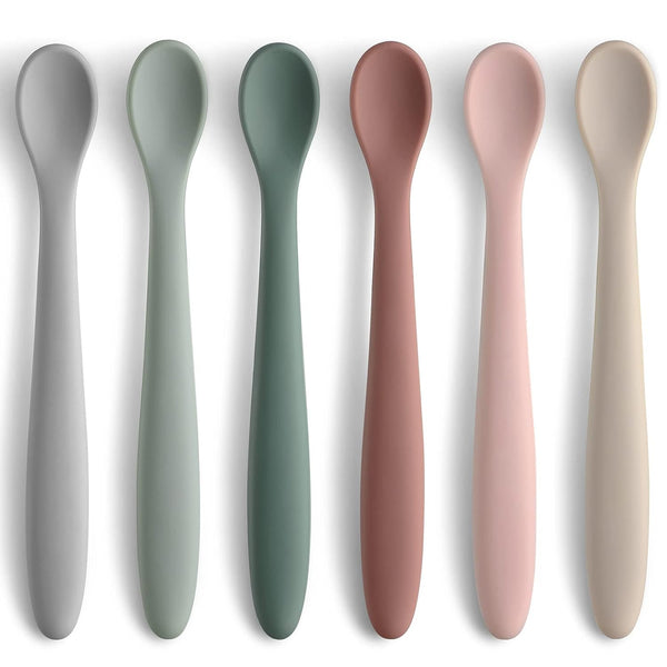 Baby Silicone Feeding Spoons 6 Pack - Pastel