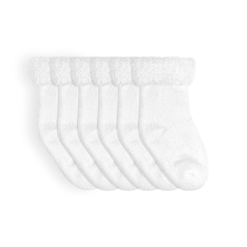 Baby Terry Socks 6 Pack - White