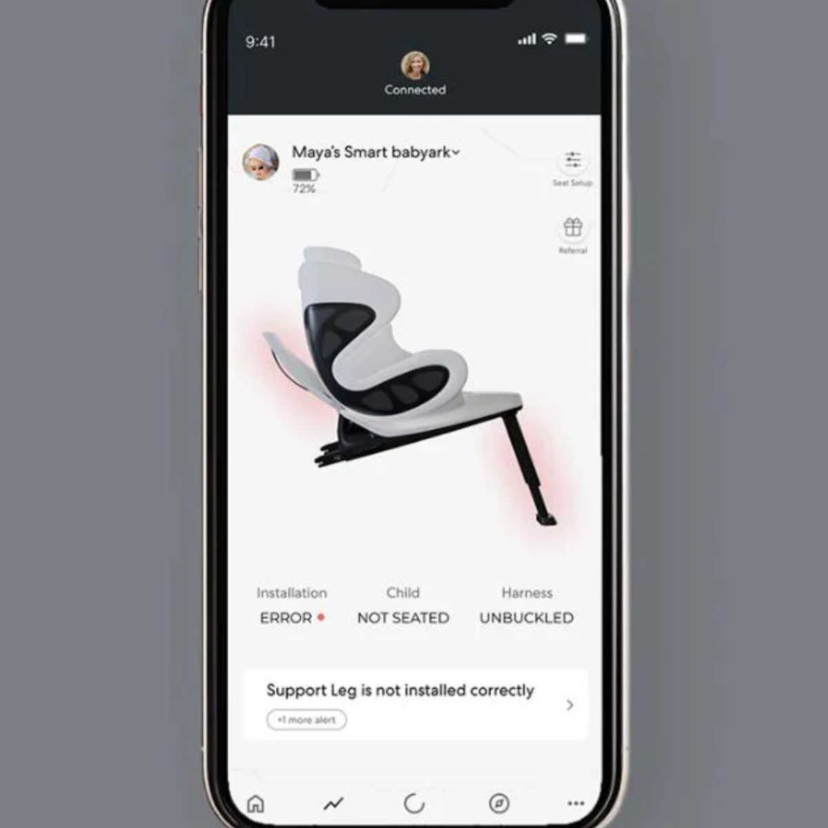 Babyark Smart Convertible Car Seat Eggshell - White / Glacier Ice