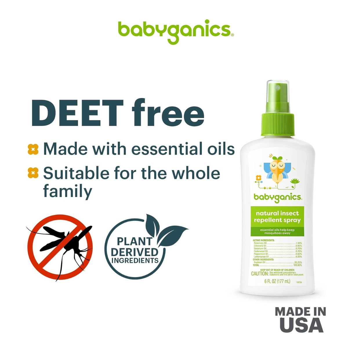Babyganics Natural Insect Repellent Spray 6 Oz on Luna Baby Store Miami