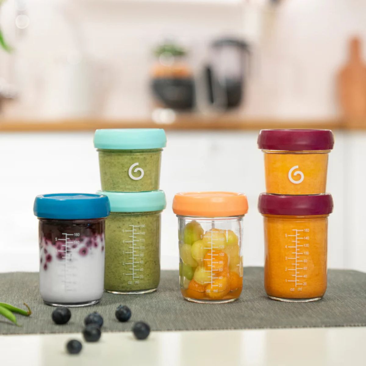 Babymoov Glass Jar Baby Food Storage Container Sets - Complete Baby Food Storage Set