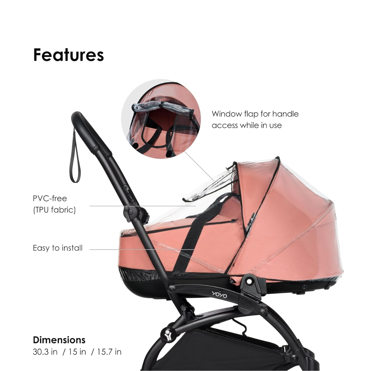 Babyzen YOYO Bassinet Rain Cover - Made for YOYO Bassinets