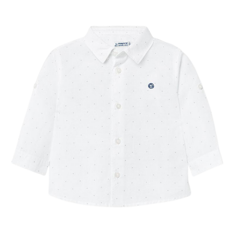 Mayoral Basic Linen L/s Shirt Microprint