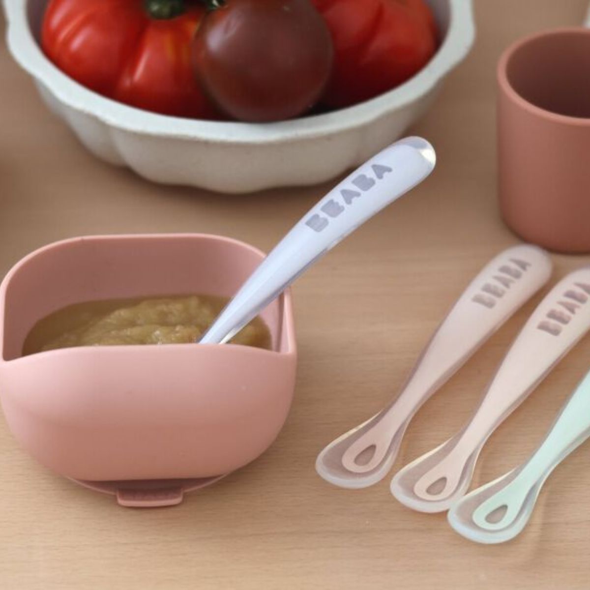 Beaba Baby First Foods Silicone Spoons - Set of 4 in Cotcandy on Luna Baby Store Miami