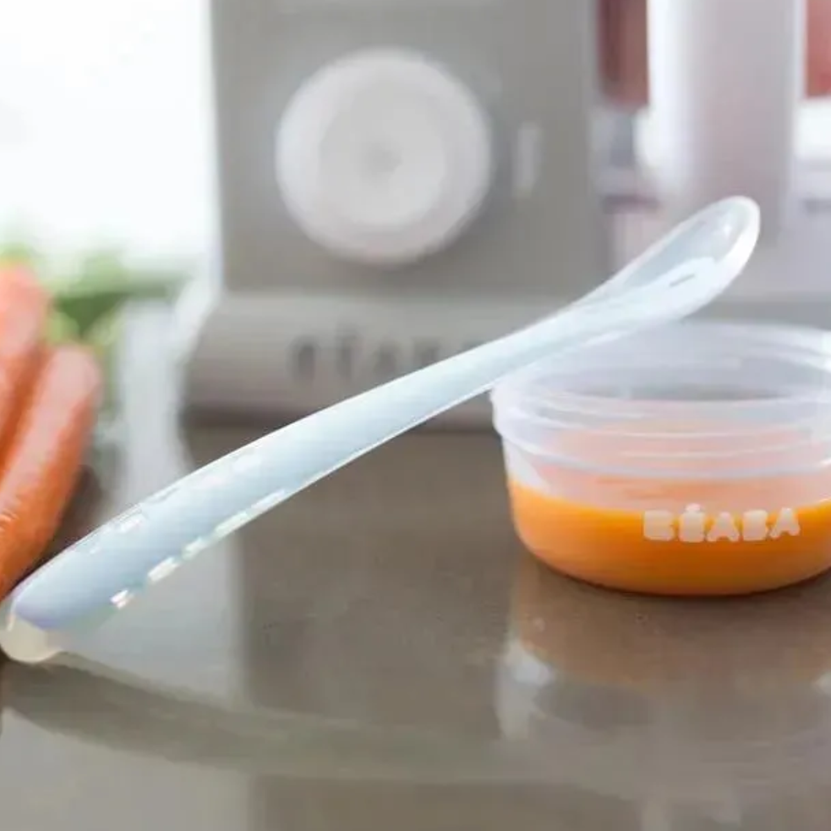 Beaba Baby First Foods Silicone Spoons - Set of 4 in Rose