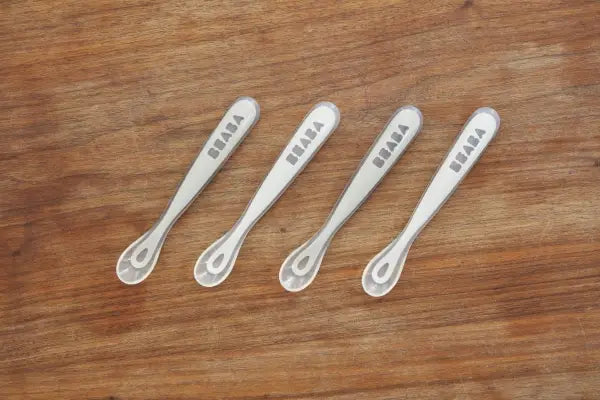 Beaba Beaba Baby First Foods Silicone Spoons - Set of 4 in Cloud - Luna Baby Store Miami