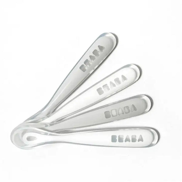 Beaba Baby First Foods Silicone Spoons - Set of 4 in Cloud