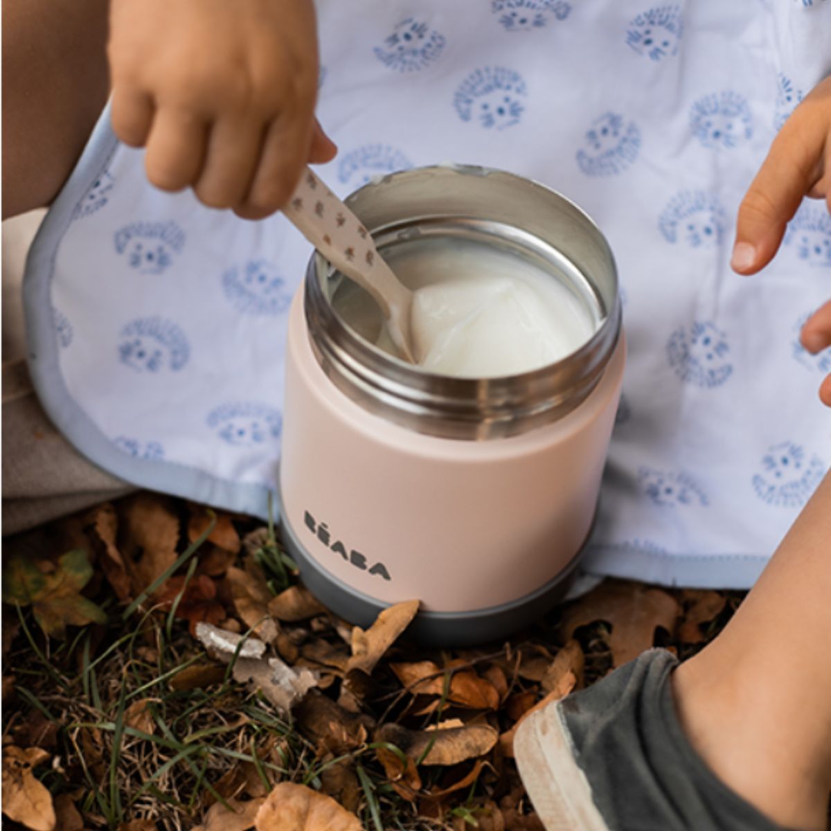 Beaba Stainless Steel 16 oz Jar - Cloud on Luna Baby Store Miami
