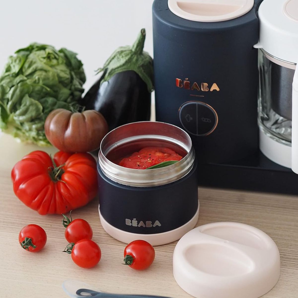 Beaba Stainless Steel 16 oz Jar - Midnight