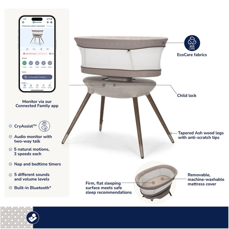 Smart Starling Bassinet Maxi Cosi Natural Heritage