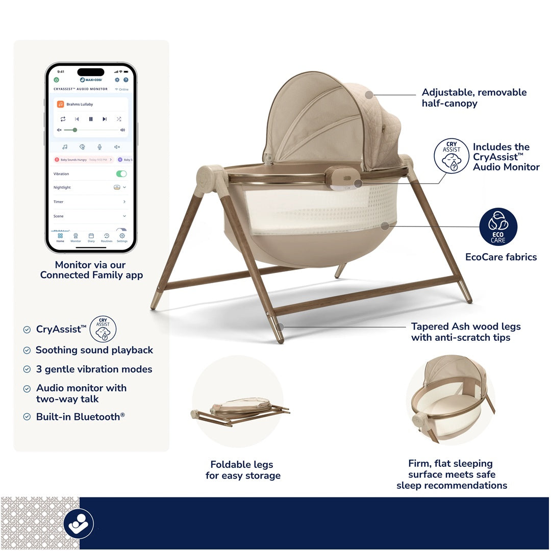 Berço Sibia Maxi Cosi Natural Heritage - Premium Smart Bassinet Experience