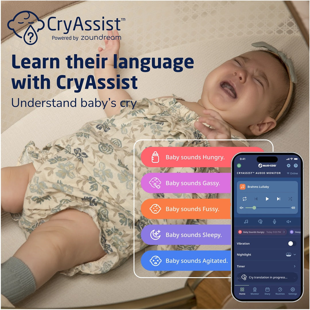 Berço Sibia Maxi Cosi Natural Heritage - CryAssist™ AI Audio Monitoring