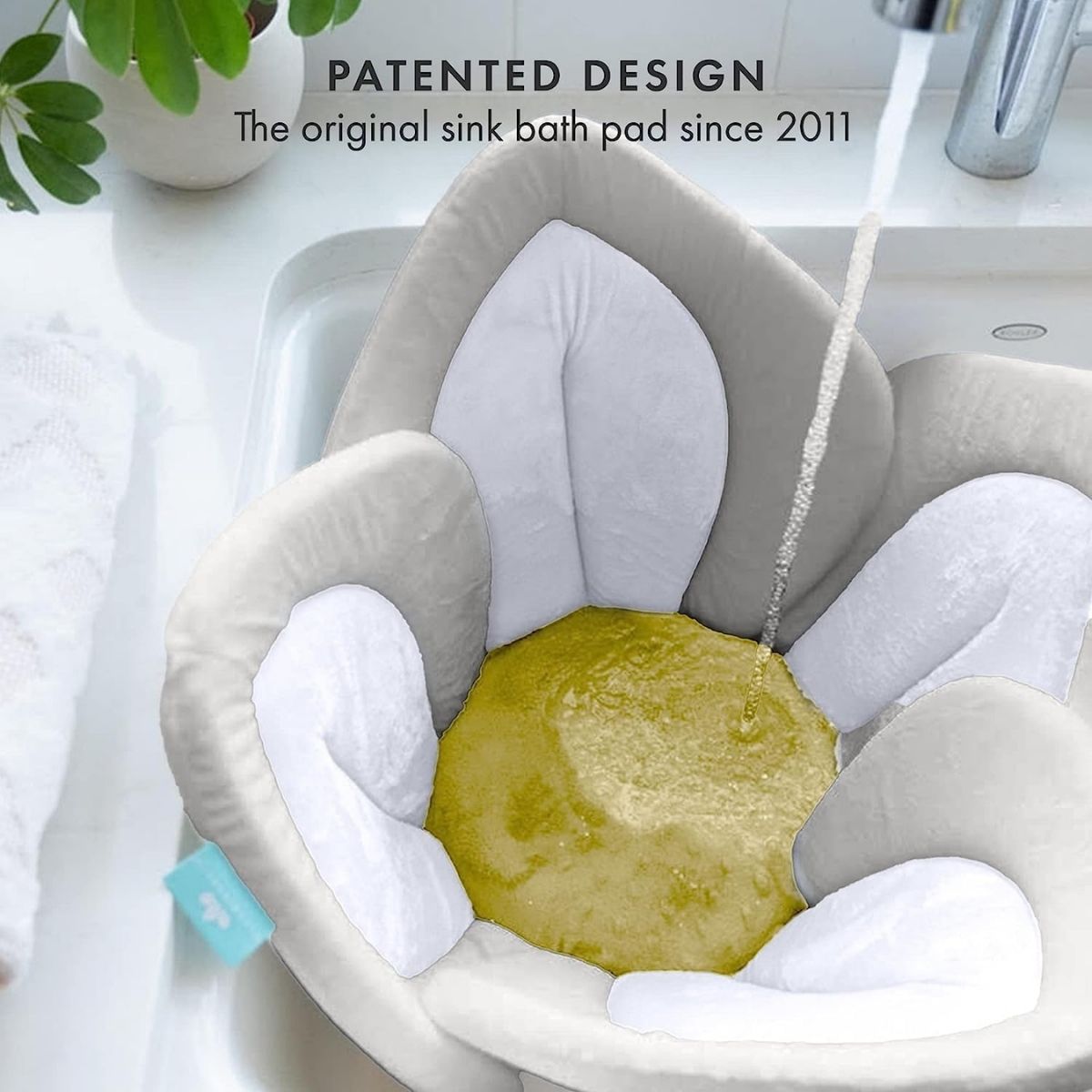 Almofada Para Banho Blooming Bath Gray/Light Yellow - Soft Plush Comfort