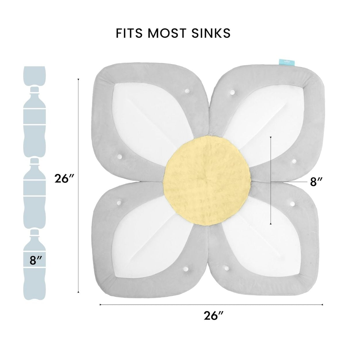 Blooming Bath Lotus Baby Bath - Gray/Light Yellow on Luna Baby Store Miami