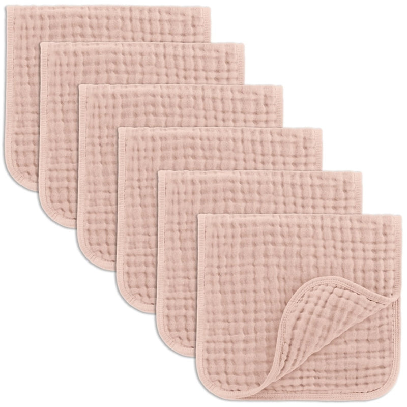 Comfy Cubs Muslin Burp Cloths Pack Of 6 - Blush