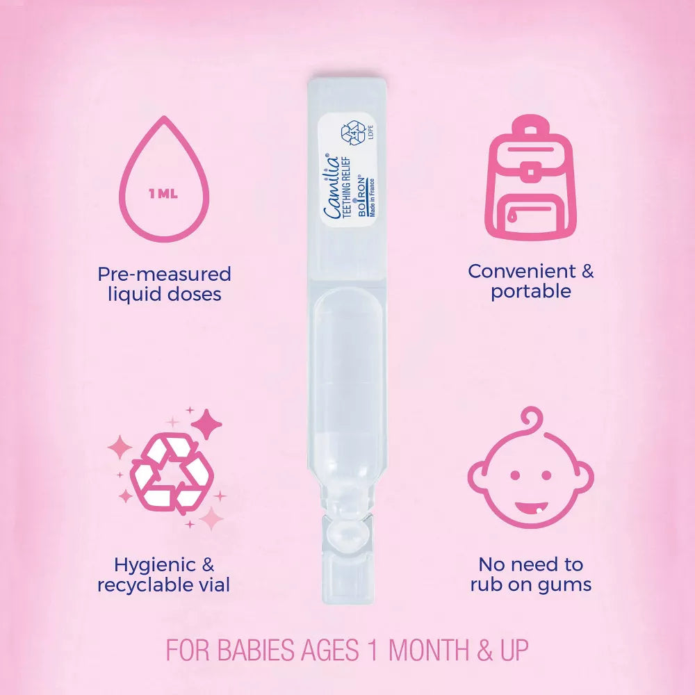 Boiron Camilia Homeopathic Medicine For Teething Relief 0.34 Fl Oz - 30 pack - Luna Baby Store Miami