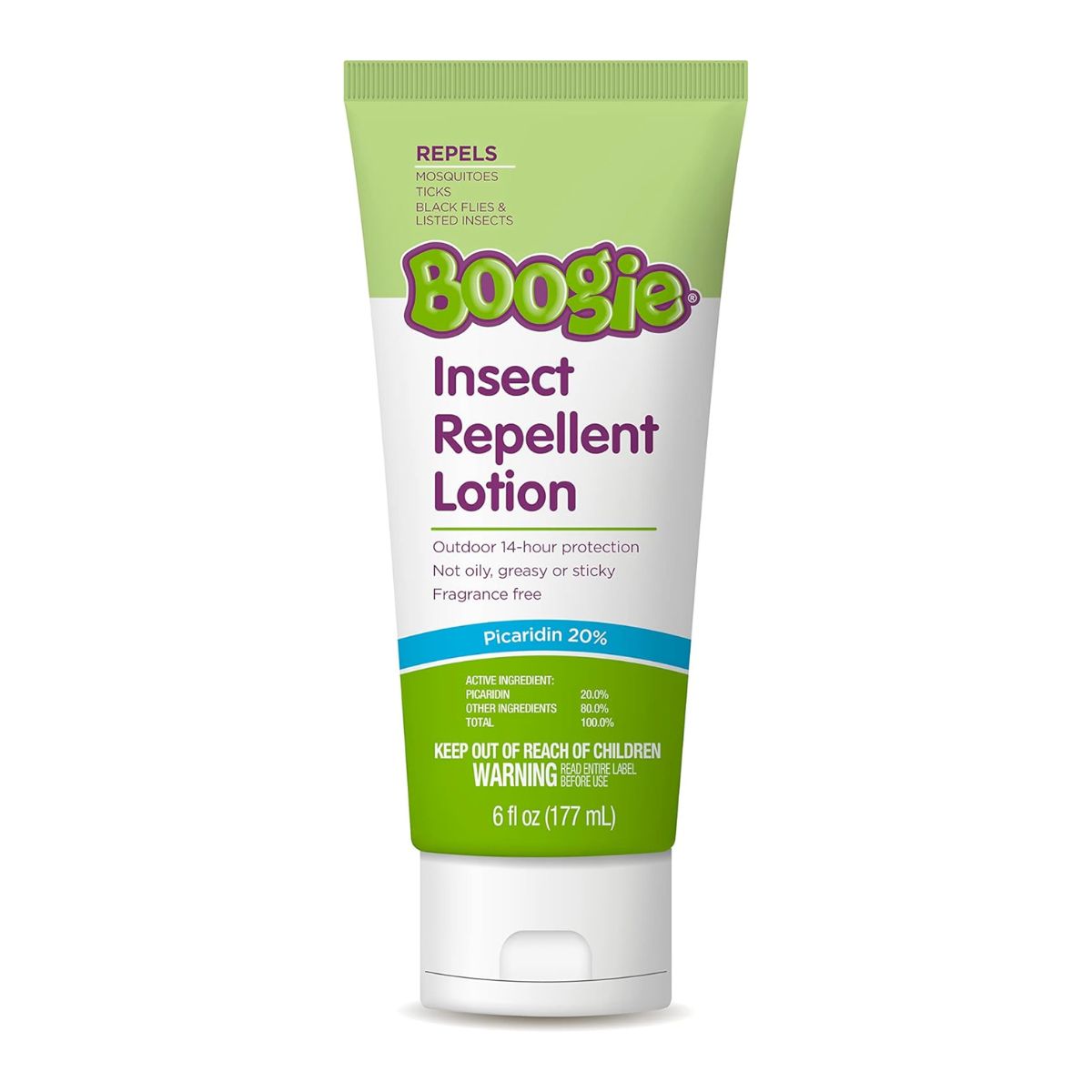 Boogie Insect Repellent Lotion with 20% Picaridin(Unscented) - 6.0 oz