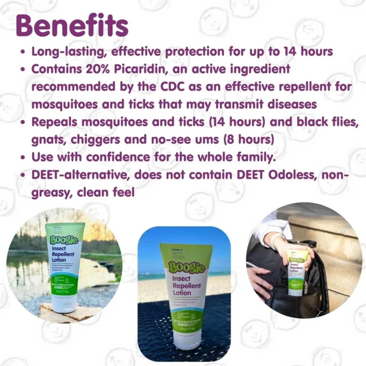 Boogie Insect Repellent Lotion with 20% Picaridin(Unscented) - 6.0 oz on Luna Baby Store Miami