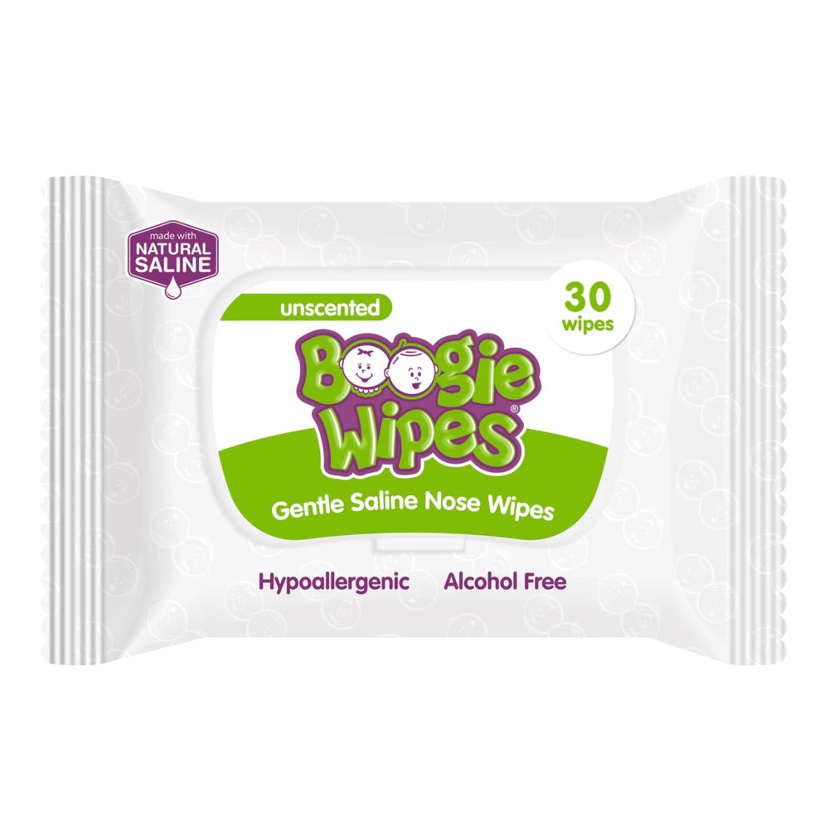 Boogie Wipes Saline Nose Wipes Unscented - 30 Count