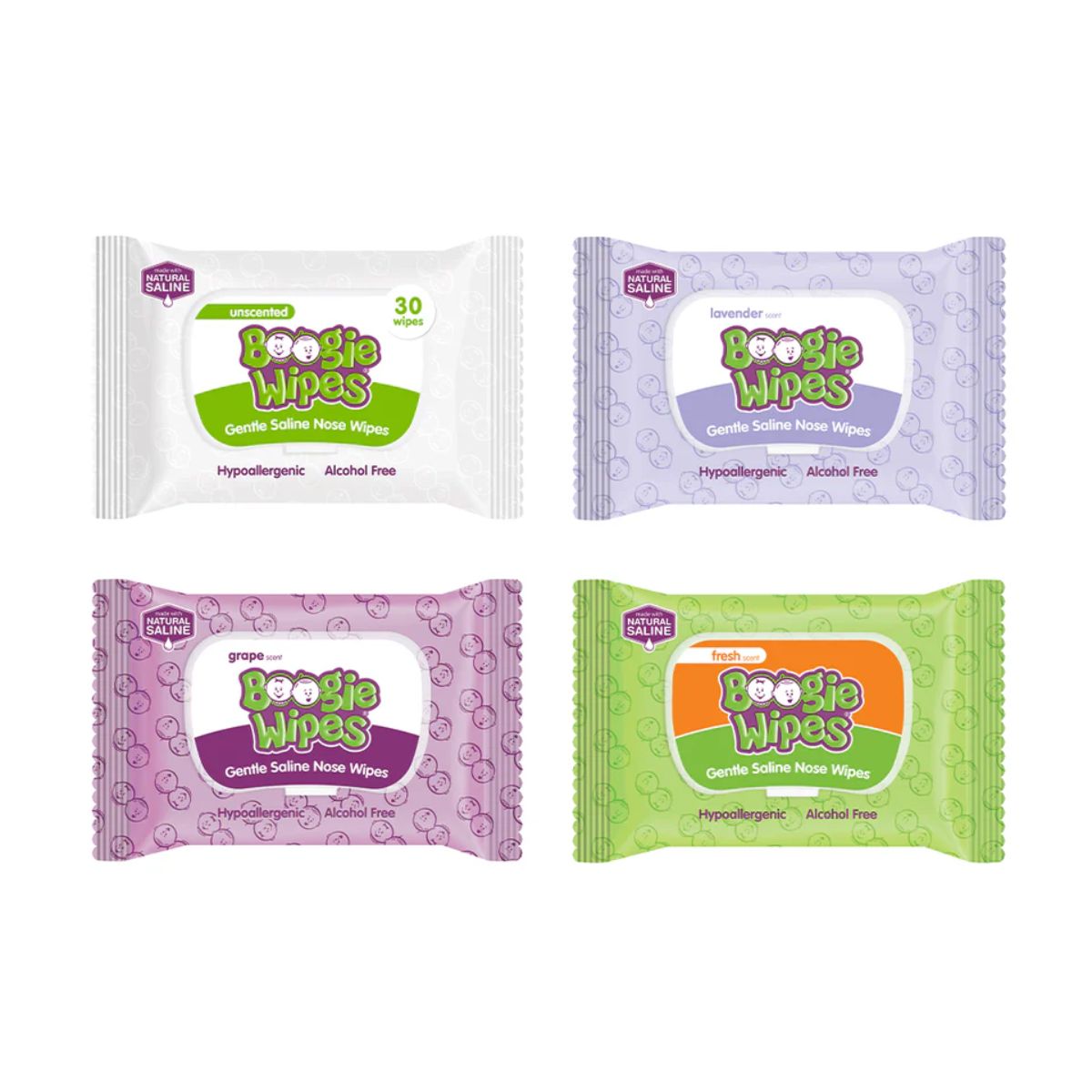 Boogie Wipes Saline Nose Wipes Unscented - 30 Count
