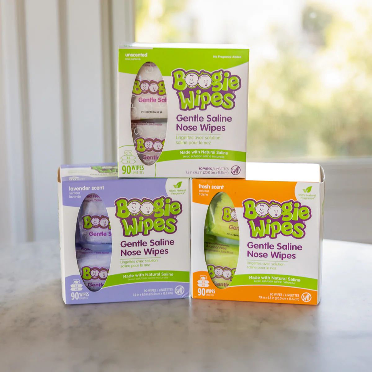 Boogie Wipes Saline Nose Wipes Unscented - 90 Count on Luna Baby Store Miami