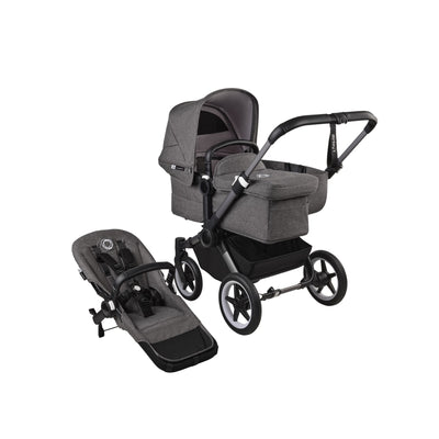 Bugaboo Donkey 5 Mono Bassinet and Seat - All Grey Melange/Graphite Chassis