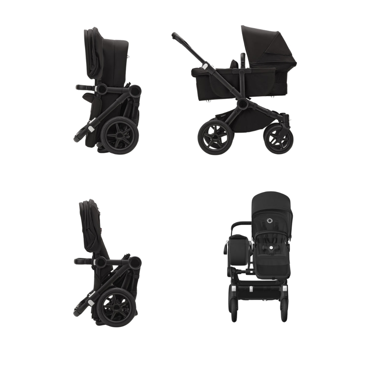 Bugaboo Donkey 5 Mono Bassinet and Seat - All Midnight Black/Black Chassis