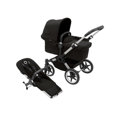 Bugaboo Donkey 5 Mono Bassinet and Seat - All Midnight Black/Aluminium Chassis