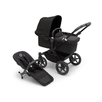 Bugaboo Donkey 5 Mono Bassinet and Seat - All Midnight Black/Black Chassis