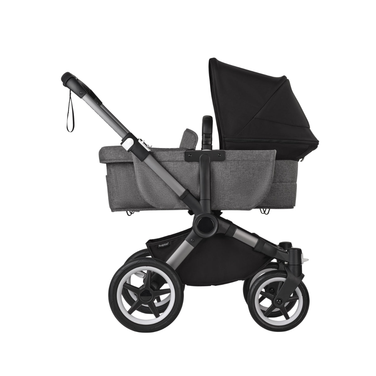 Bugaboo Donkey 5 Mono Bassinet and Seat - Midnight Black/Grey Melange/Graphite Chassis