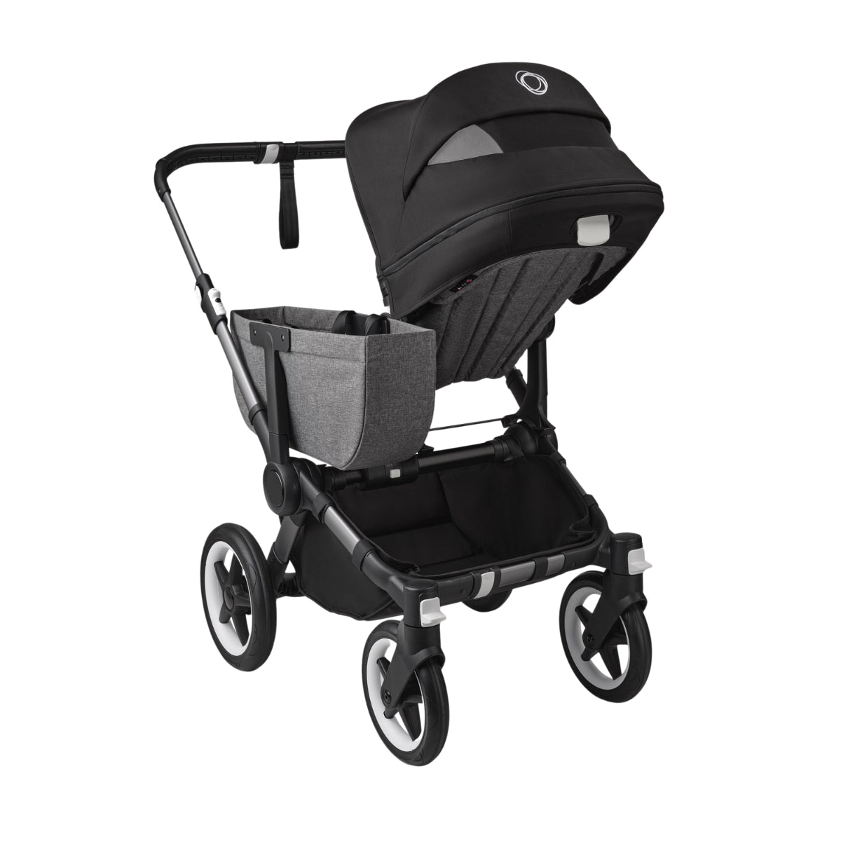 Bugaboo Donkey 5 Mono Bassinet and Seat - Midnight Black/Grey Melange/Graphite Chassis