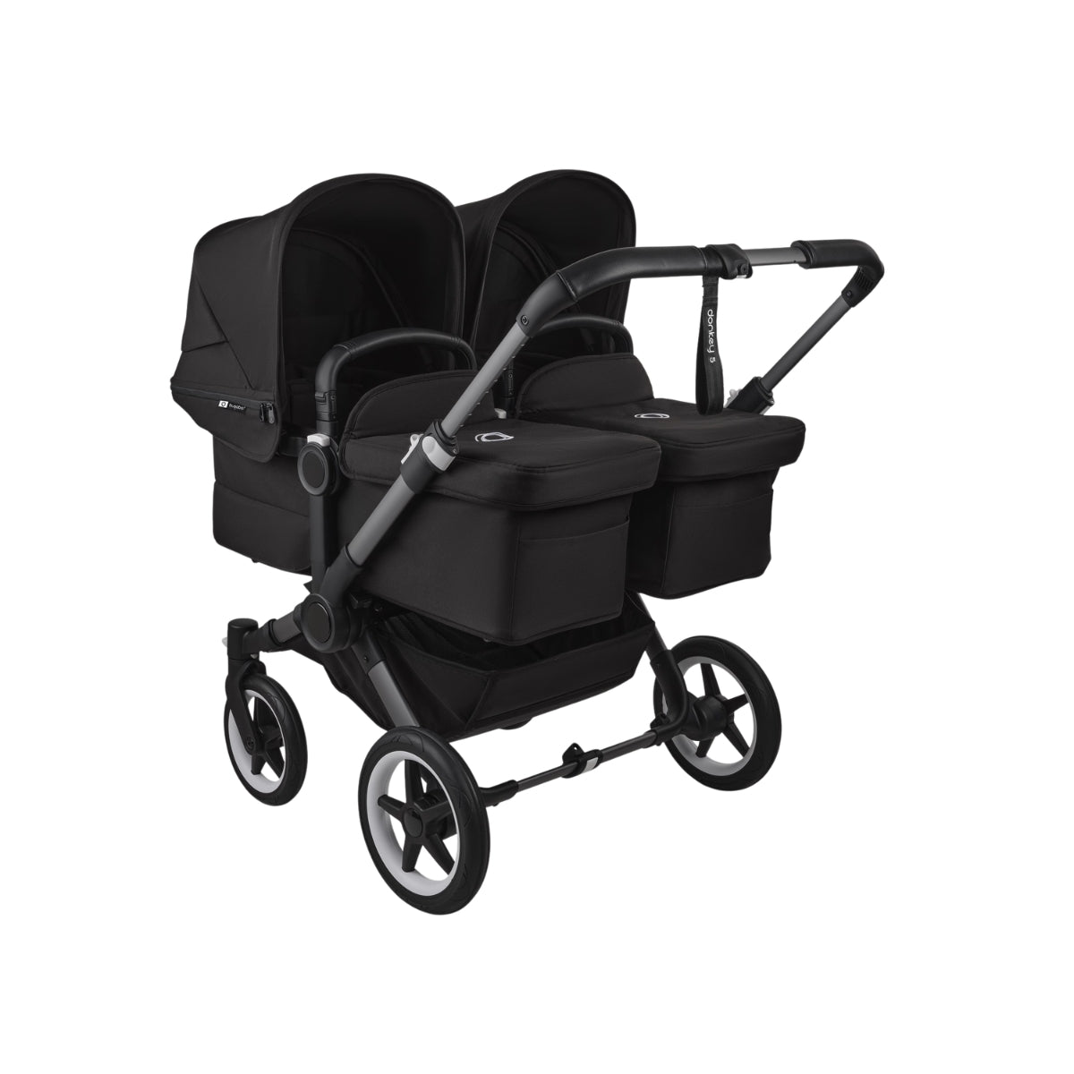 Bugaboo Donkey 5 Twin Bassinet And Stroller - All Midnight Black/Graphite Chassis