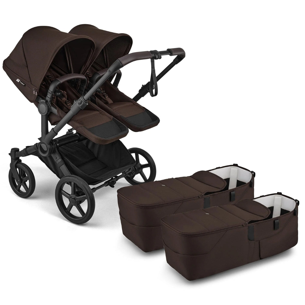 Bugaboo Donkey 6 Twin Complete Stroller Bundle - Black / Cocoa Brown