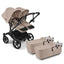 Bugaboo Donkey 6 Twin Complete Stroller Bundle – Black / Desert Taupe Melange on Luna Baby Store Miami