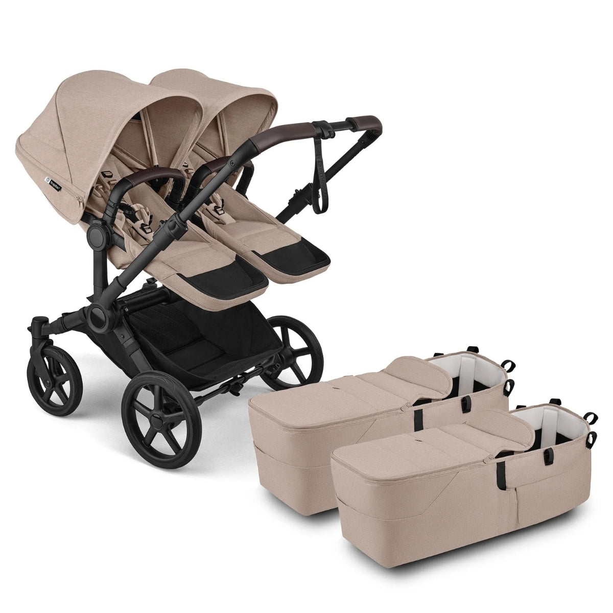 Bugaboo Donkey 6 Twin Complete Stroller Bundle – Black / Desert Taupe Melange on Luna Baby Store Miami