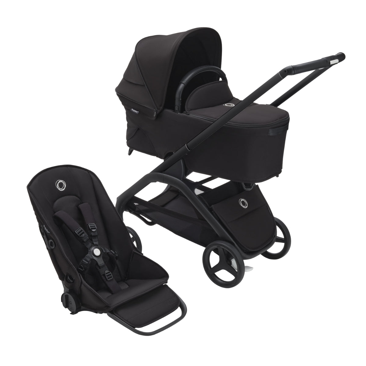 Bugaboo Dragonfly Stroller & Bassinet - Midnight Black/Frame Black