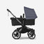 Bugaboo Donkey 5 Twin Bassinet And Stroller -  Stormy Blue Canopy/Midnight Black/Graphite Chassis